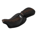 Black+Orange Driver Passenger Seat Fit For Harley Touring Street Glide 2009-2023