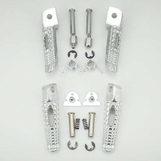Motorcycle Front & Rear Footrest Footpegs For Suzuki GSXR600/750 2006-2014 Silve