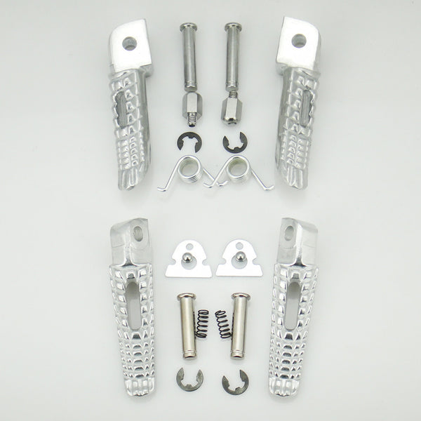Motorcycle Front & Rear Footrest Footpegs For Suzuki GSXR600/750 2006-2014 Silve