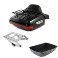King Trunk Luggage Backrest Pad LED Light MountRack Fit For Harley Touring 14-26