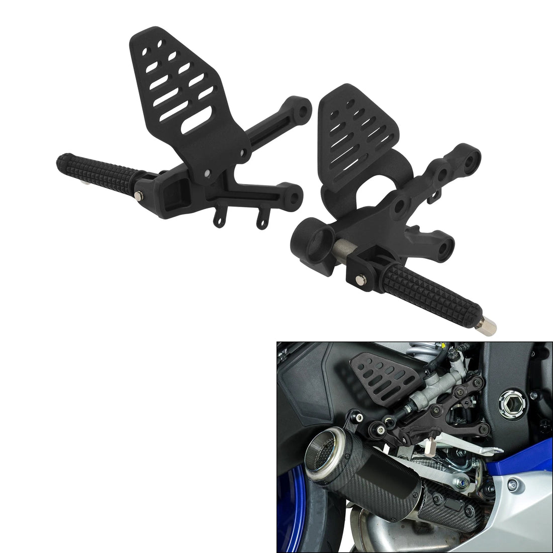 Driver Footpegs Foot Pegs Bracket Fit For Yamaha Yzf R6 YZF-R6 2006-2016 2014 15