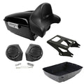 King Trunk Backrest Pad Speakers Mount Fit For Harley Electra Road Glide 2014-26