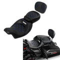 Driver Passenger Seat with Sissy Bar Backrest Fit For Harley Touring 2009-2023
