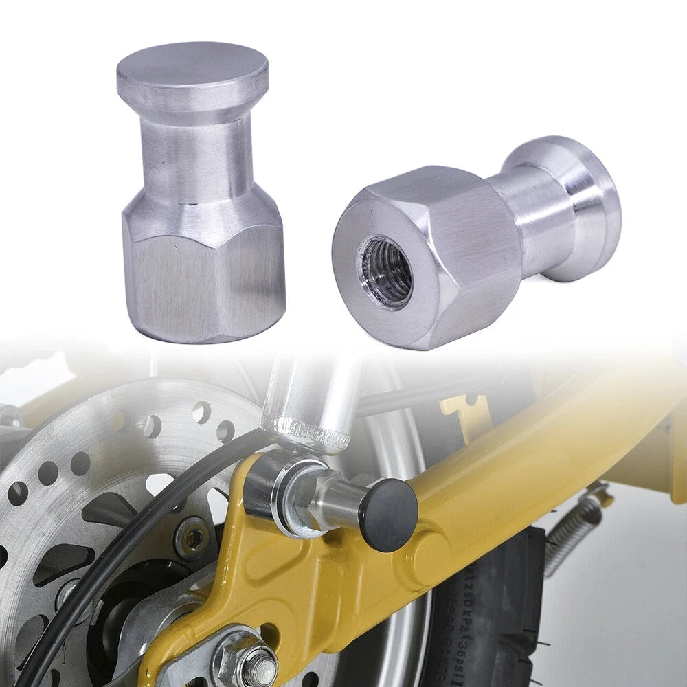 Pair Motorcycle Silver Aluminum Suspension Spool Bolt For Honda Z125 Monkey 125