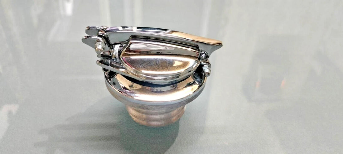 3x Custom Petrol Tank Cap Lid Brass Chrome For Harley BSA Triumph Bobber Chopper