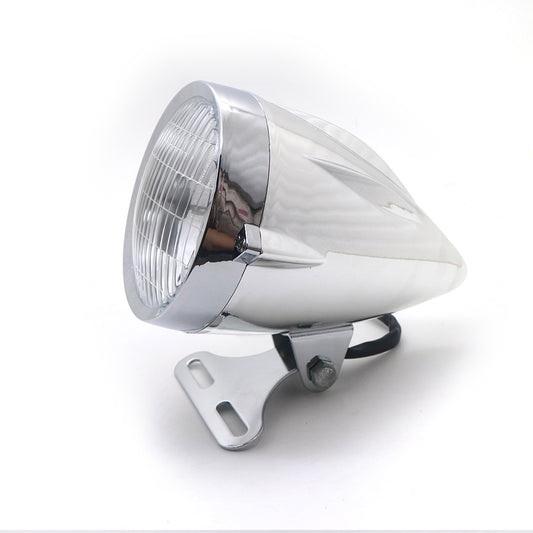 Motorcycle Chrome Bullet Retro Headlight For Honda Suzuki Yamaha Kawasaki Custom