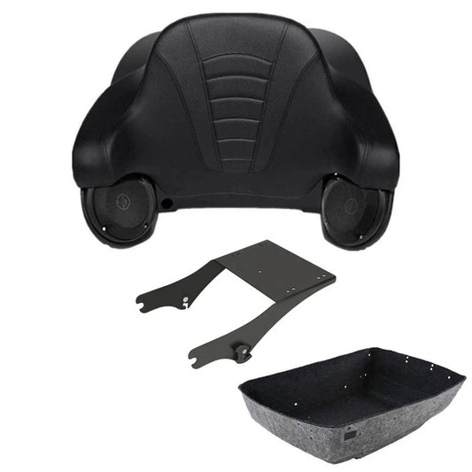 King Trunk Backrest Pad Mount Speakers Fit For Harley Electra Road Glide 1997-08
