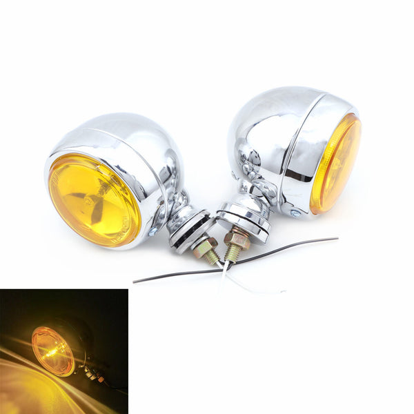 Chrome Retro Passing Driving Headlight Spot Fog Light For Harley Chopper Bobber
