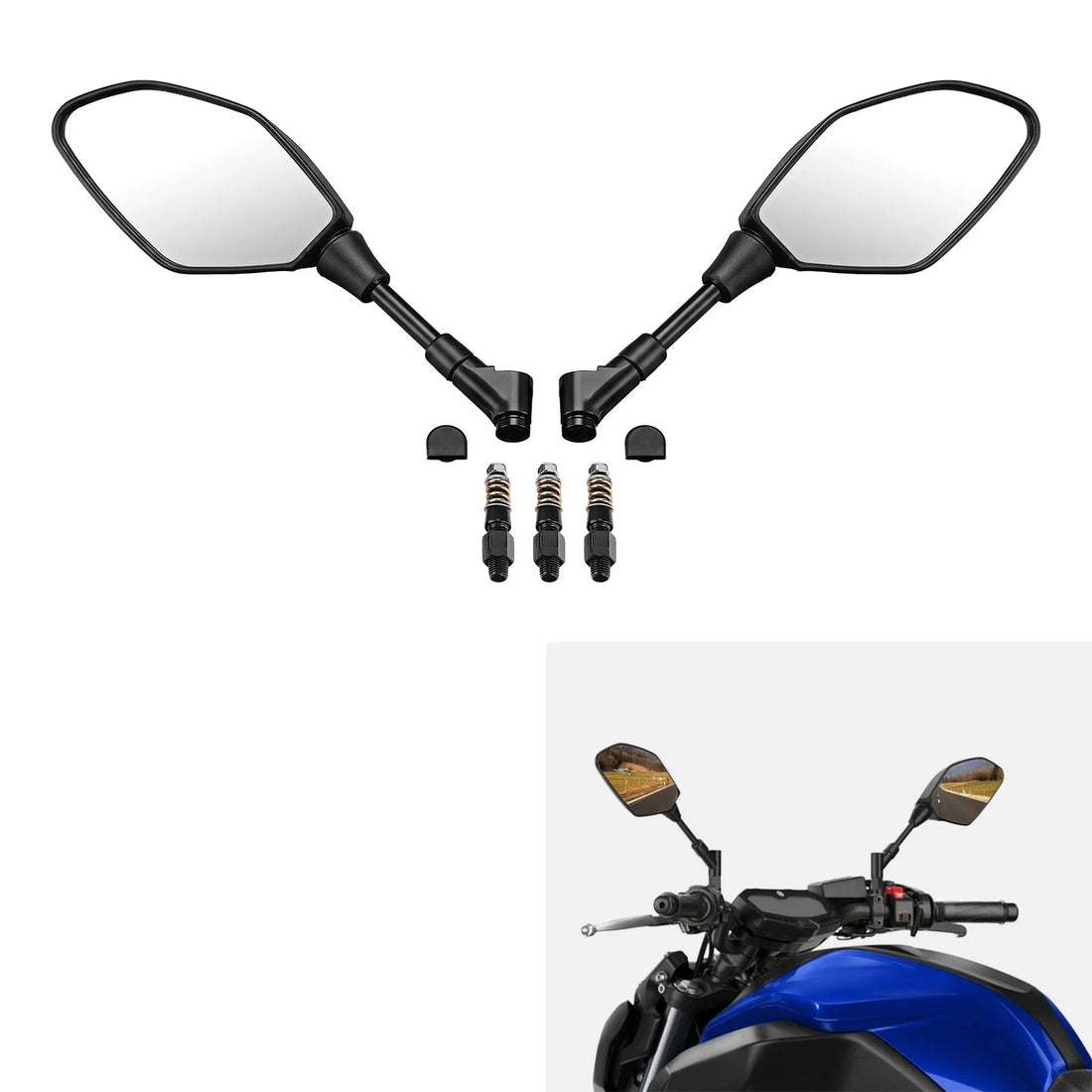 Black Rear View Mirror Fit For Yamaha MT-03 2015-2024 FJ-09 2015-17 FZ-09 14-21