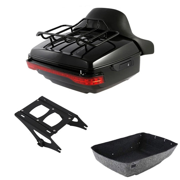 King Trunk Backrest Luggage Rack Tail Light Lamp Fit For Harley Touring 14-2026