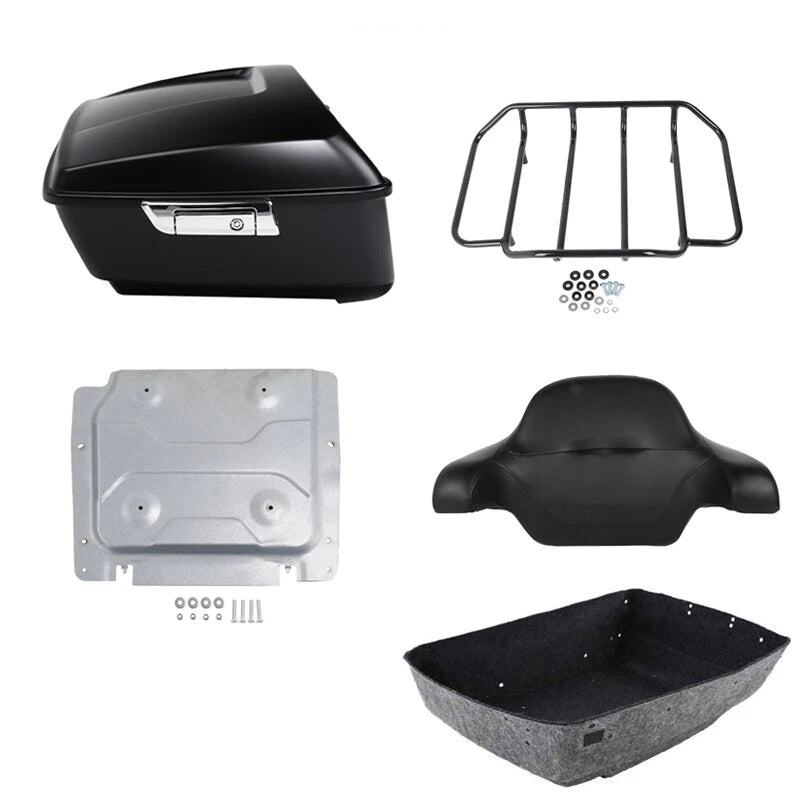 King Trunk Backrest Pad Luggage Rack Plate Fit For Harley Touring Models 14-2026