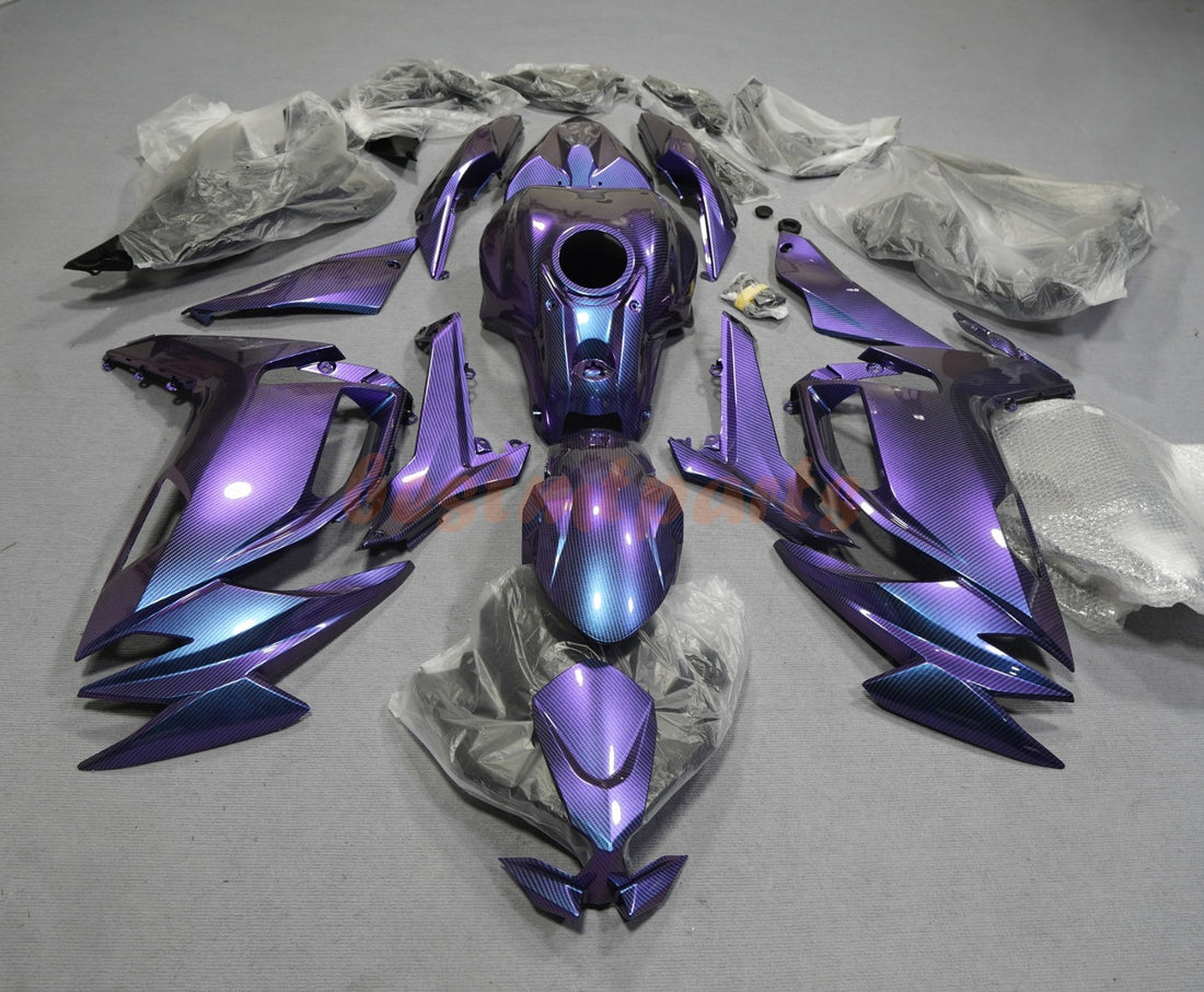 Carbon Fiber &Purple Blue Chameleon Fairing Kit Fit Kawasaki Ninja 650 2020-2026