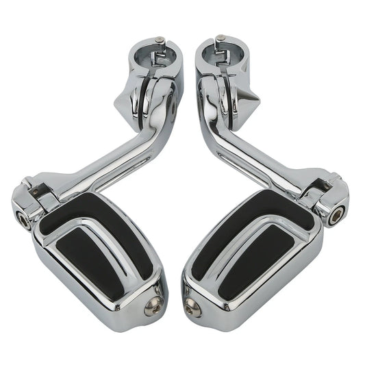 1-1/4'' Long Angled Highway Engine Guard Foot Pegs Mount Fit For Harley Touring