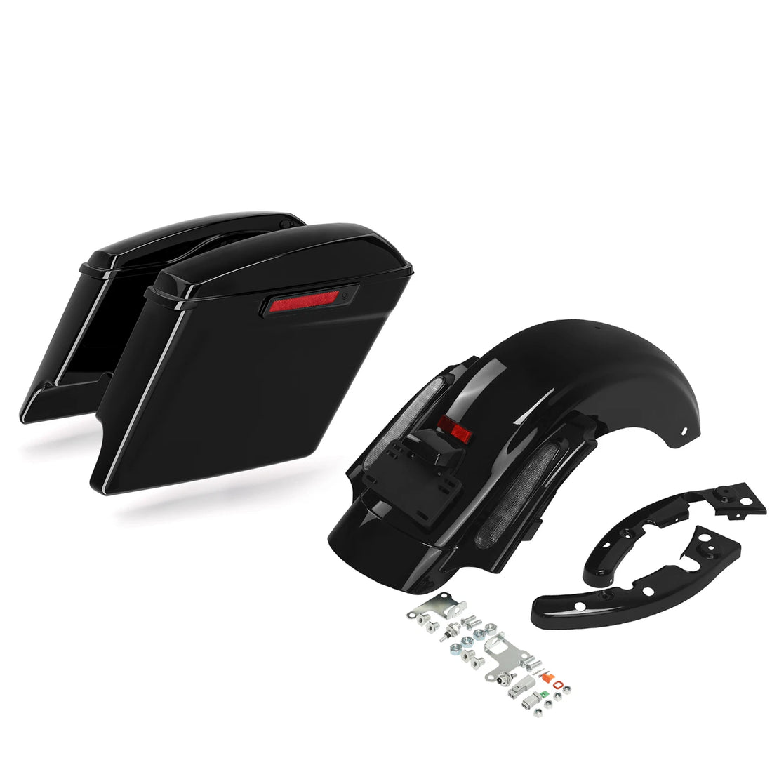 5" Stretched Saddlebags & Rear Fender System Fit For Harley Touring 2009-2013