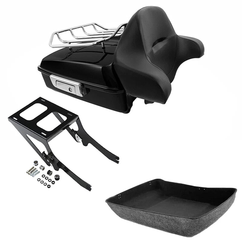 Chopped Trunk Backrest Rack Mount Fit For Harley Heritage Classic Softail 18-26