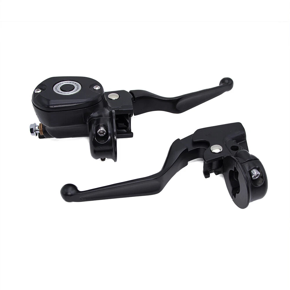 2X Hand Control Reservoir Brake Clutch Lever For Harley Sportster Iron 883 1200