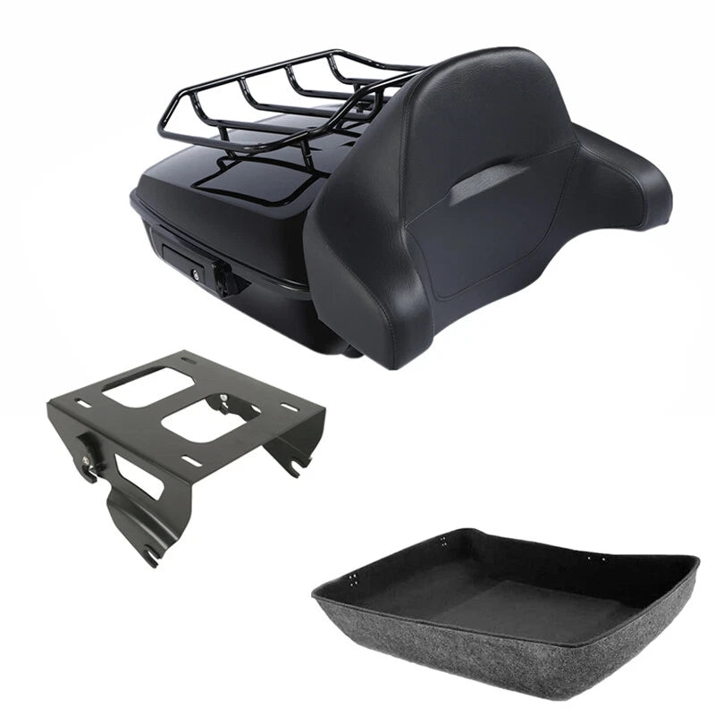 Chopped Trunk Backrest & Solo Mount Fit For Harley Touring Road Glide 2014-2026