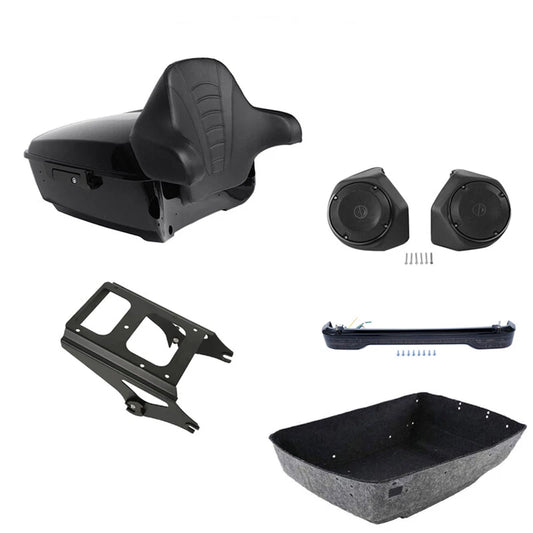 King Trunk Backrest Mount Speakers Light Fit For Harley Road Glide 09-2013