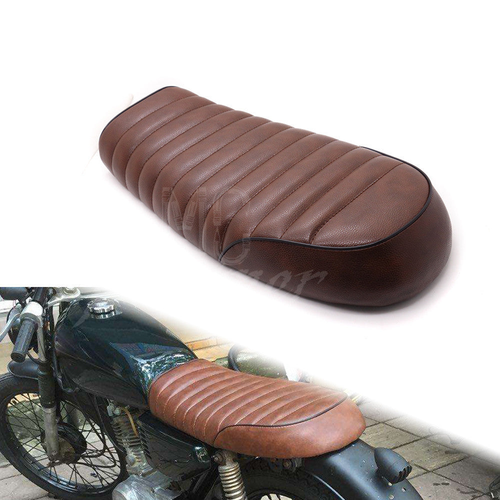 Brown Flat Brat Saddle Vintage Cafe Racer Seat For Honda CB350 CB400 CB650 CB160