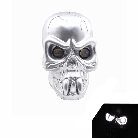 Motorcycle Silver Hi/Lo Beam LED Skull Headlight Head Lamp For Harley Yamaha