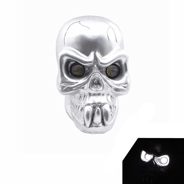 Motorcycle Silver Hi/Lo Beam LED Skull Headlight Head Lamp For Harley Yamaha