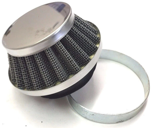 Silver 58MM Short Air Filter Cleaner For Universal Scooter Moped Mini Bike