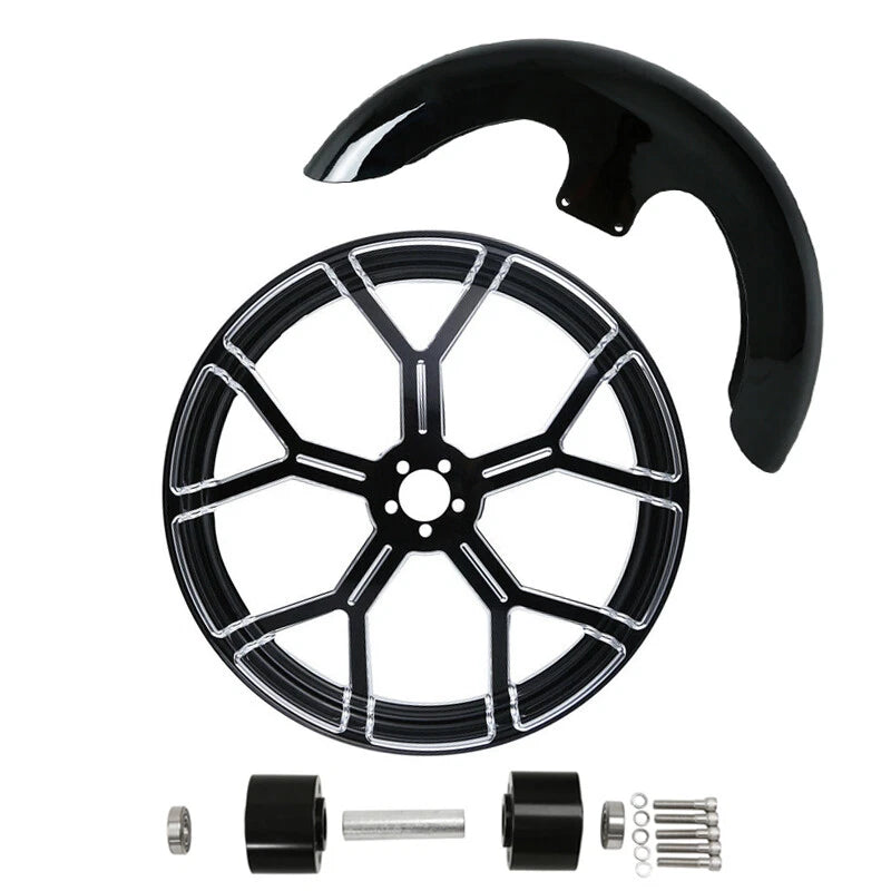 23" Wheel Rim Dual Disc Hub Front Fender Fit For Harley Electra Glide 2008-2024