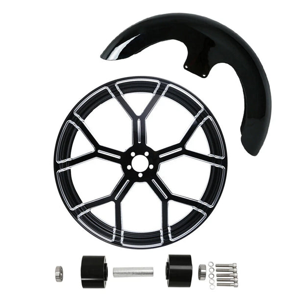 23" Wheel Rim Dual Disc Hub Front Fender Fit For Harley Electra Glide 2008-2024