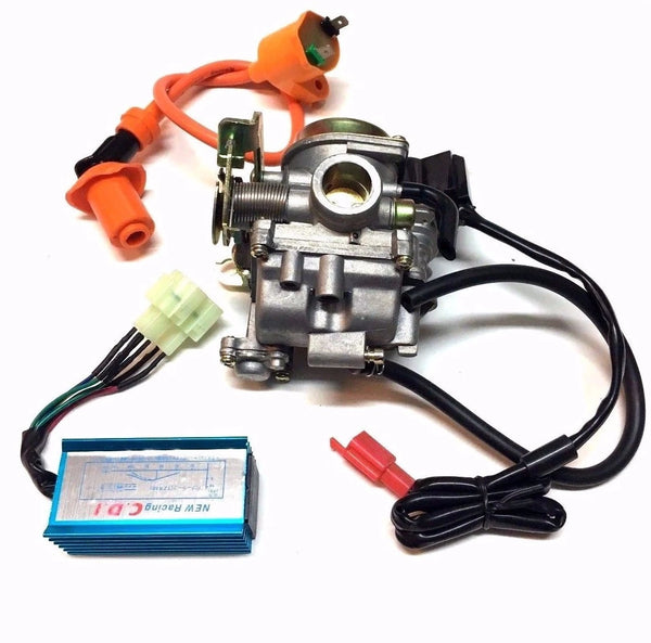 Racing 20MM GY6 50 50CC Carburetor CDI Box Ignition Coil Chinese Scooter New