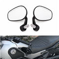 7/8" 22mm Black CNC Handle Bar End Oval Side Rearview Mirror For Honda Yamaha