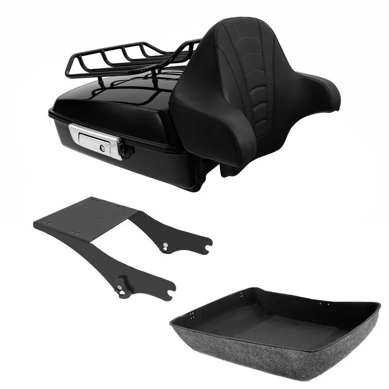 Chopped Trunk Backrest Rack & Mount Fit For Harley Touring 1997-08