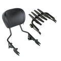 Black Sissy Bar Backrest Stealth Luggage Rack Fit For Harley Road King 2009-2025