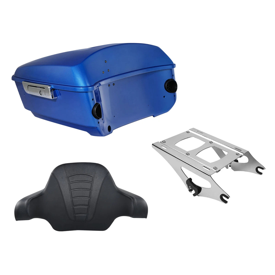 King Trunk Backrest Mount Fit For Harley Touring Road Glide 14-26 Electric Blue