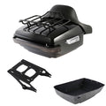 Black King Trunk Luggage Pad Mount Rack Tail Light Fit For Harley Touring 14-26