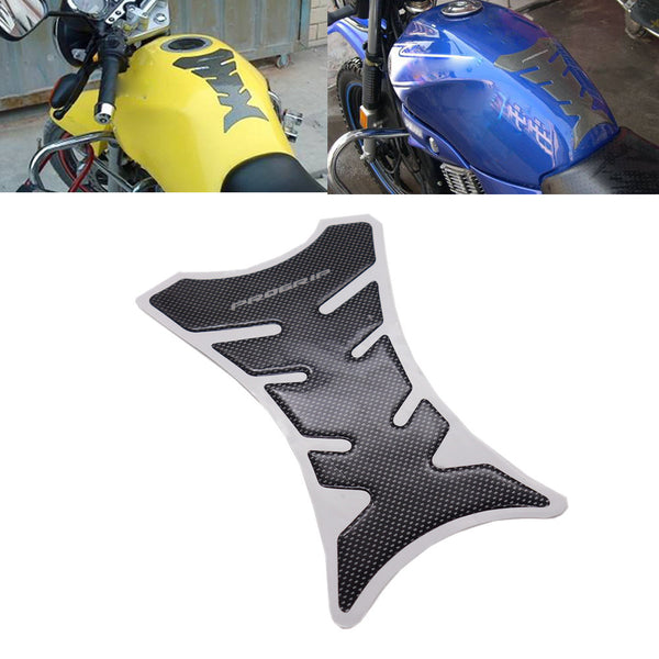 3D Carbon Fiber Motorcycle Oil Gas Fuel Tank Protector Fit Gel Pad Sticker Decal