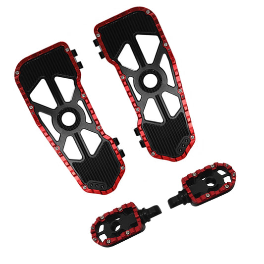 Black Red Driver Floorboards Footboards & Footpegs Fit For Harley Touring 09-25