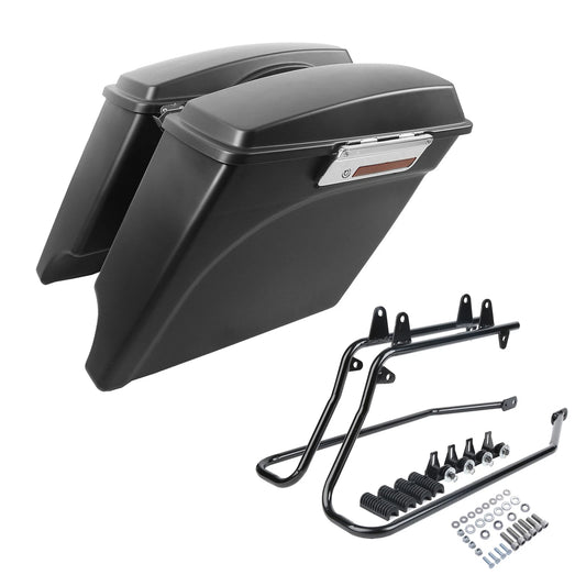 Matte Hard Saddlebags Conversion Bracket Fit For Harley Heritage Softail 86-2017