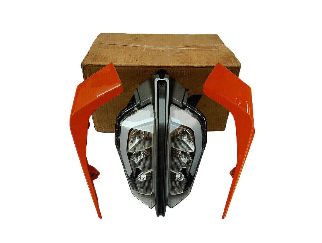 New Fit For KTM Duke 390 Headlight With Side Mask LH & RH Ele Orange 2018-19
