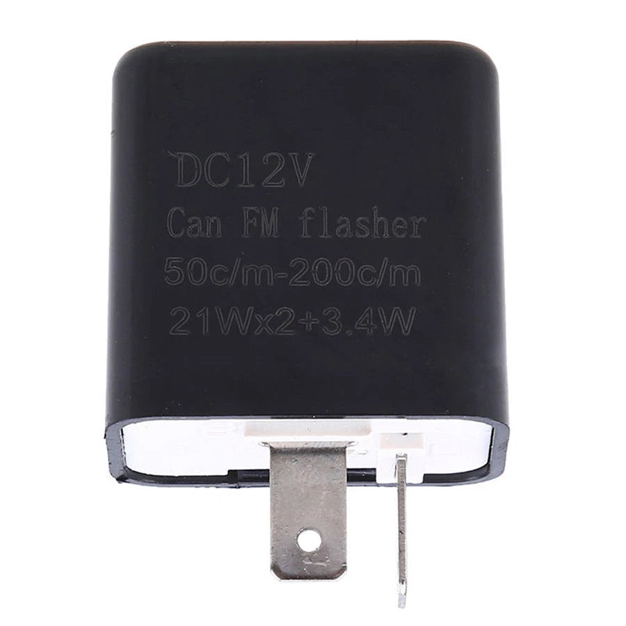 2 Pin Speed Adjustable LED Flasher Relay Motorcycle Turn Signal Indicator 12V