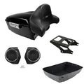 King Trunk Backrest Pad Speakers Mount Rack Fit For Harley Touring 2014-Up