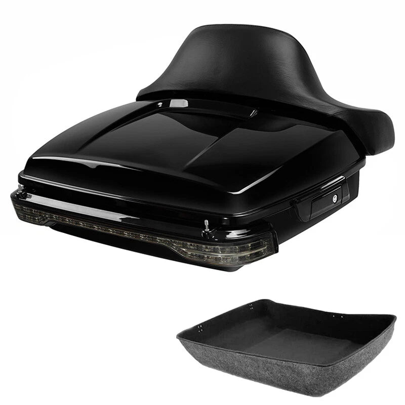 Chopped Trunk Backrest LED Tail Light Fit For Harley Cvo Road Glide 2014-2026 25