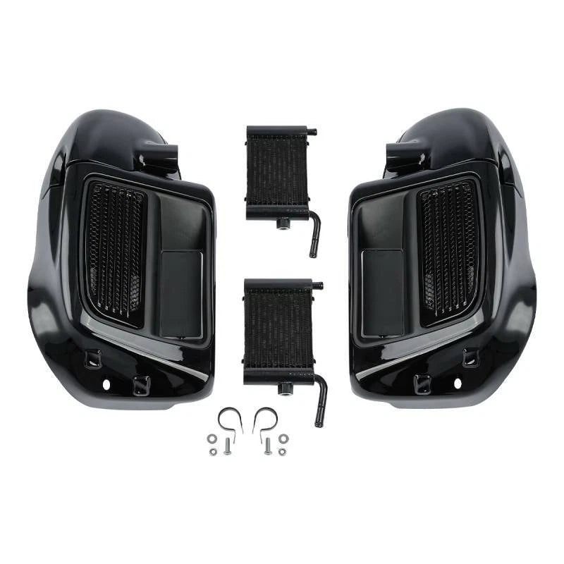 Lower Vented Fairing Water Radiator Cooler Fit For Harley Touring Glide 14-23