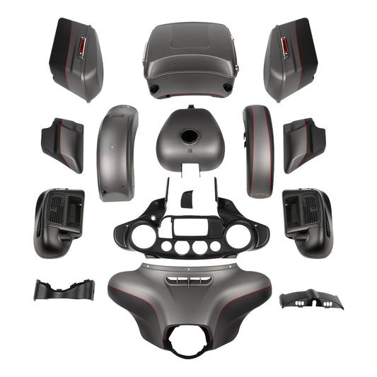Fairings Bodywork Kit For Harley Electra Glide 14-24 Industrial Gray/Black Denim