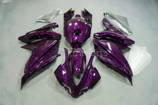Purple Black Forged Carbon Fiber Fairing Kit+Bolts For Yamaha Yzf R125 2008-2018