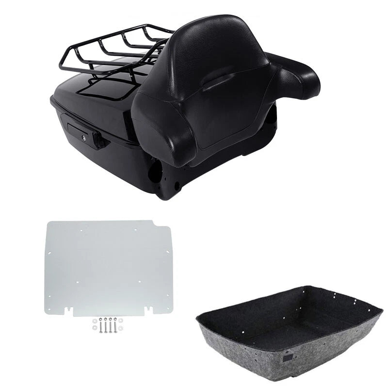King Trunk Backrest Pad Rack Plate Fit For Harley Street Road Glide 2014-2026 25
