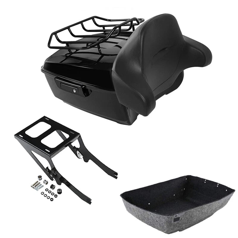 King Trunk Backrest Pad Rack Mount Fit For Harley Heritage Classic 2018-2026 25