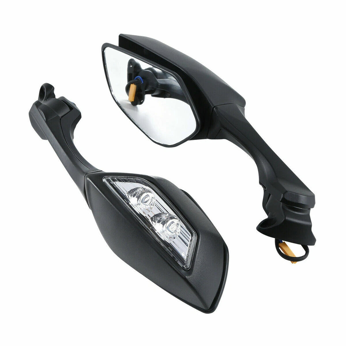 Rear View Mirrors LED Turn Signal Light Fit For Kawasaki Ninja ZX10R 16-25 Black