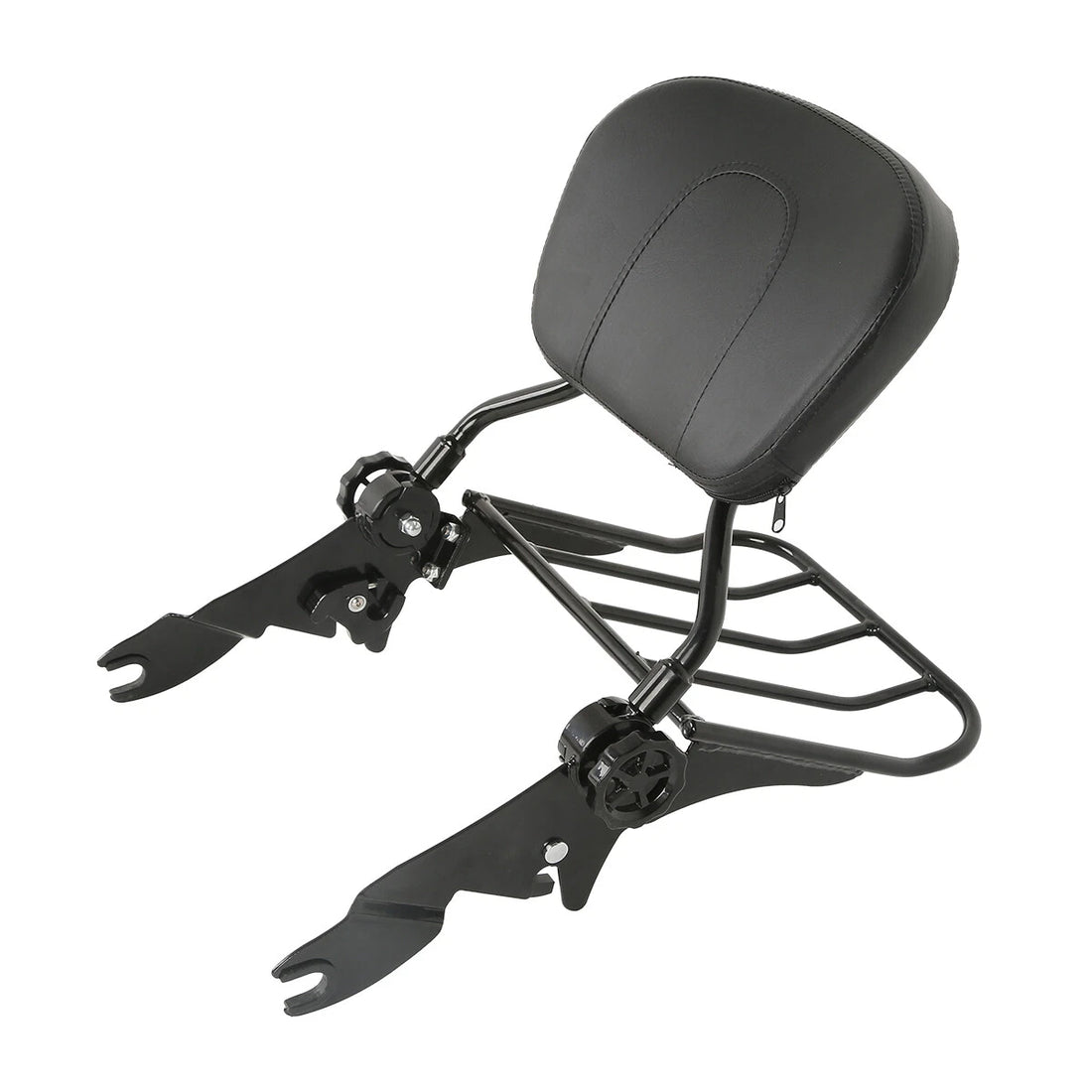 Black Backrest Sissy Bar Luggage Rack Fit For Harley Road Street Glide 2009-2025