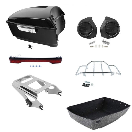 King Trunk Rack Tail Light Speaker Fit For Harley Street Road Glide 2009-13
