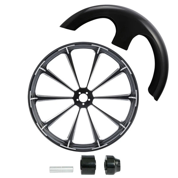 30" Front Wheel Rim Hub Single Disc Fender Fit For Harley Road King ABS 97-2021